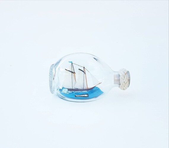 Vintage Ship In A Bottle Made In England America Ship Etsy