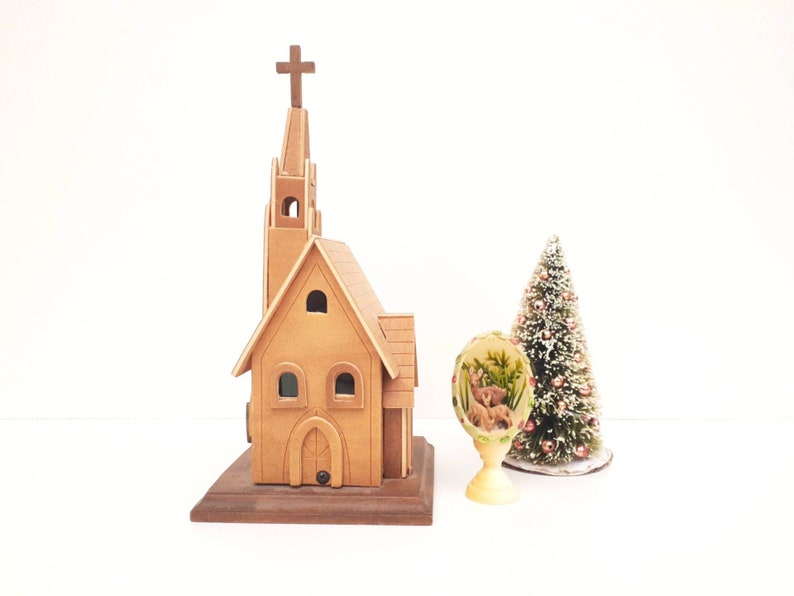 Vintage Wooden Church Music Box with Steeple Plays Amazing Etsy