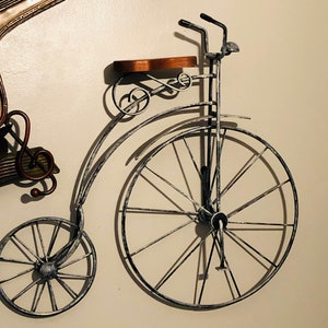 Victorian style Penny Farthing high wheeler 22x20 dry brushed whitewashed