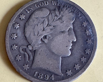 1894 S Barber Silver Half Dollar Coin 50C Fifty Cents US San Francisco
