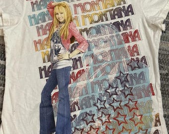 Vintage Hannah Montana shirt girls 14-16 graphic print with glitter including logo. Disney collection, 100% cotton
