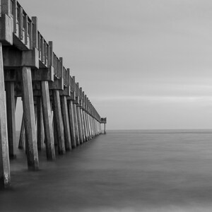 Casino Beach Pier on Pensacola Beach, Florida | Black and White Print