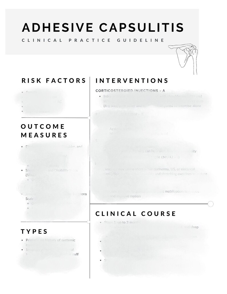 Adhesive Capsulitis Clinical Practice Guideline Study Guide, Physical