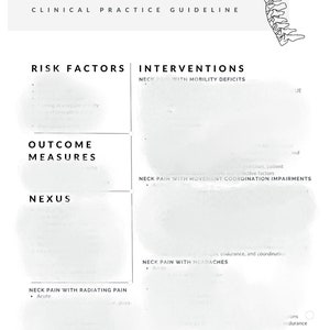 Neck Pain Clinical Practice Guideline Study Guide, Physical Therapy Study Guide, Lumbar CPG, NPTE Study, OCS Study, Cheat Sheet, Ocs Prep