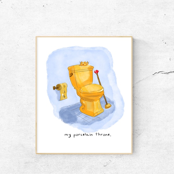 My Porcelain Throne - Funny bathroom decor, instant download, printable wall art, printable sign