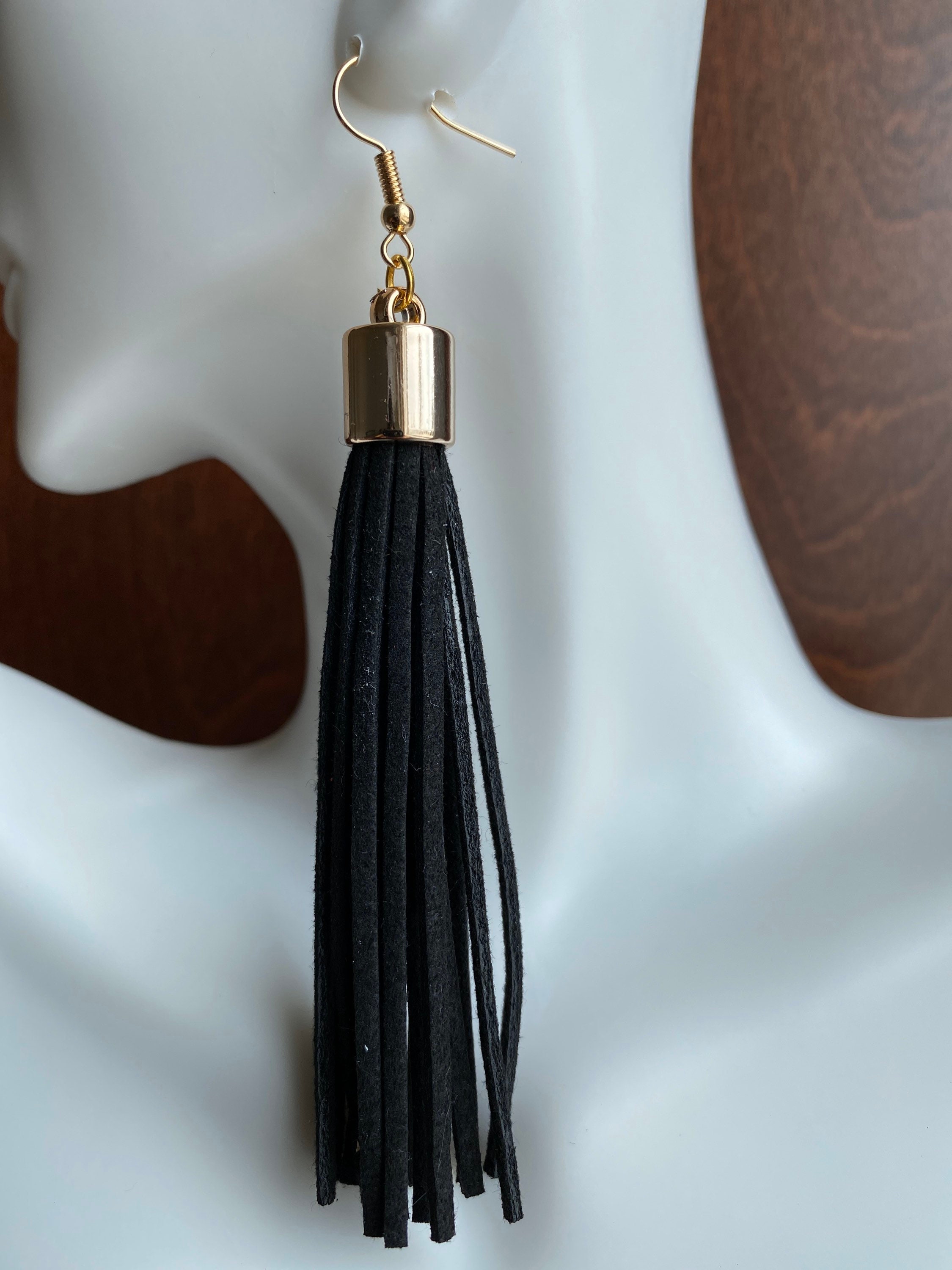 Suede Tassel Earrings Dangle Earrings Fringe Earrings Etsy