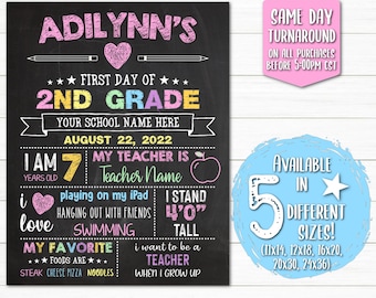 Back to School Poster | First Day Back to School Poster | Printable Back to School Poster | Digital File