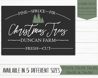 Personalized Christmas Tree Farm Sign | Printable Christmas Tree Sign | Christmas Wall Art | Digital File