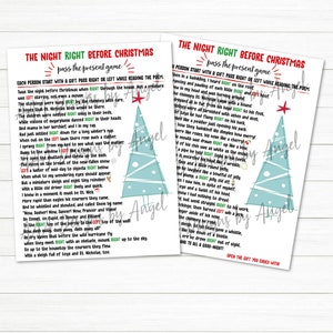 Pass the Present Christmas Game Printable Christmas Game Etsy Pass the Present Christmas Game Printable Christmas Game Etsy