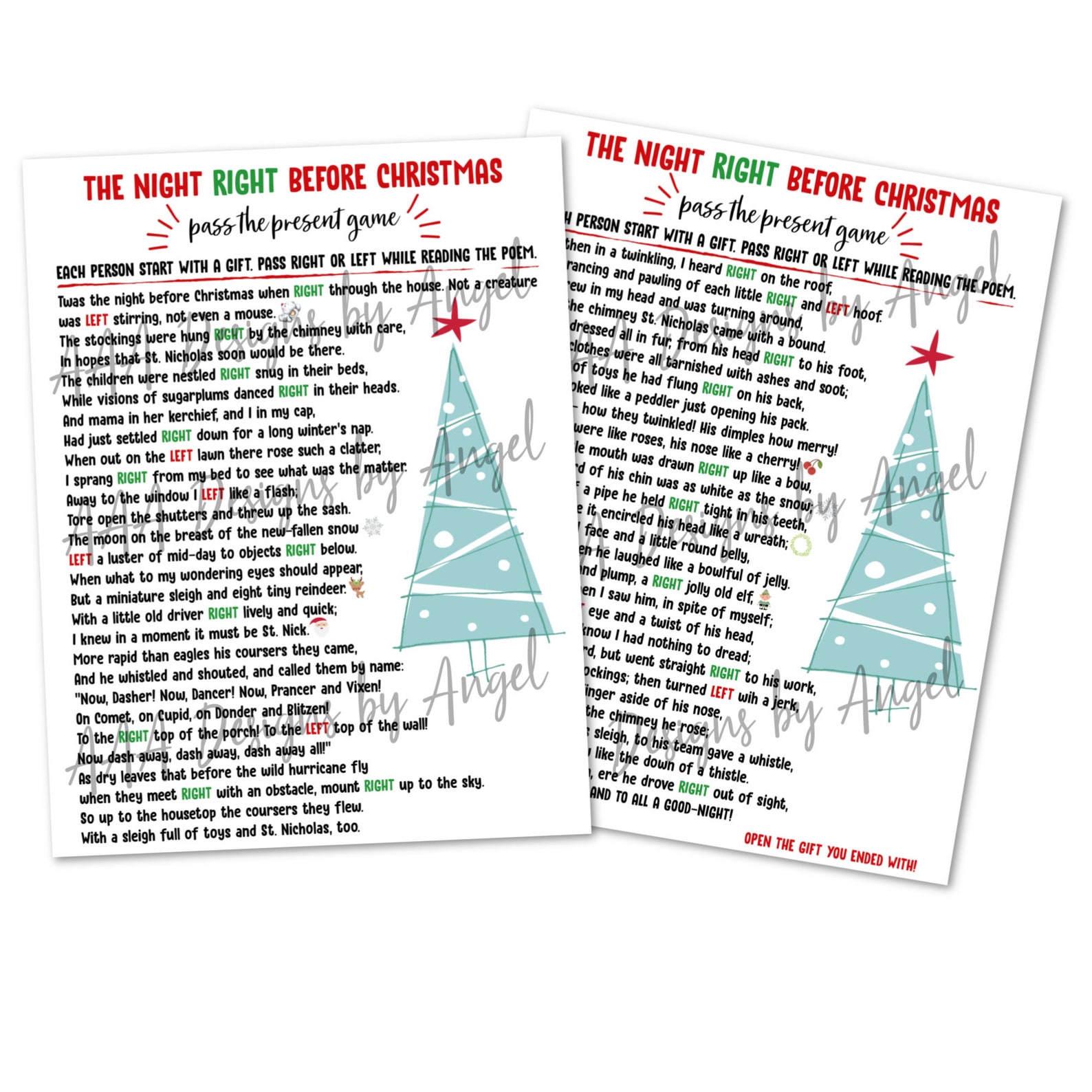 Pass The Present Christmas Game Printable Christmas Game Etsy Pass The Present Christmas Game Printable Christmas Game Etsy