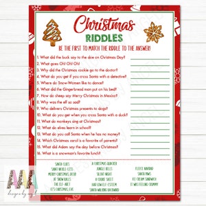 Christmas Riddles Game | Printable Christmas Game | Instant Download - Etsy