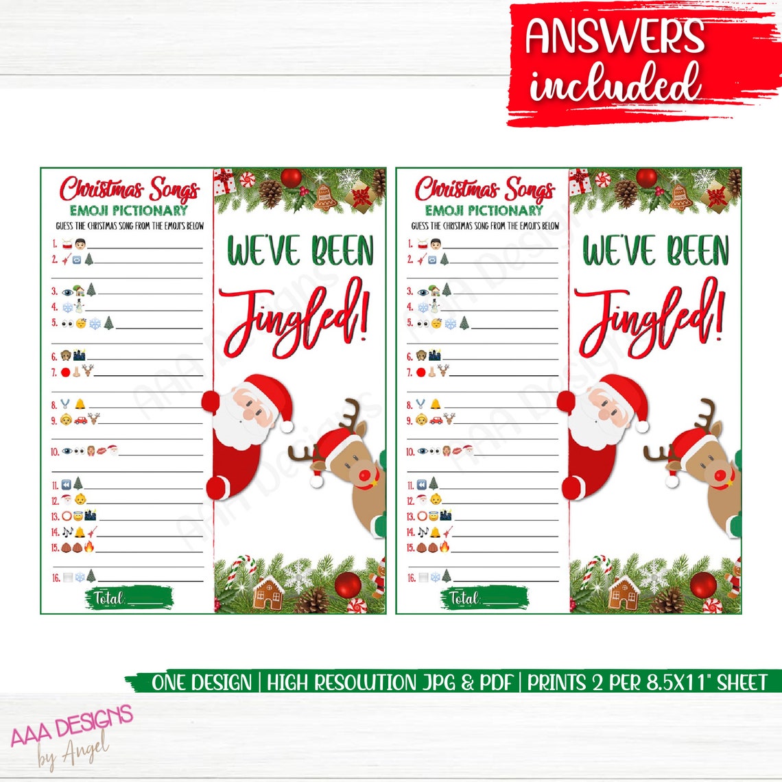 Christmas Emoji Game Printable Christmas Games Emoji Etsy