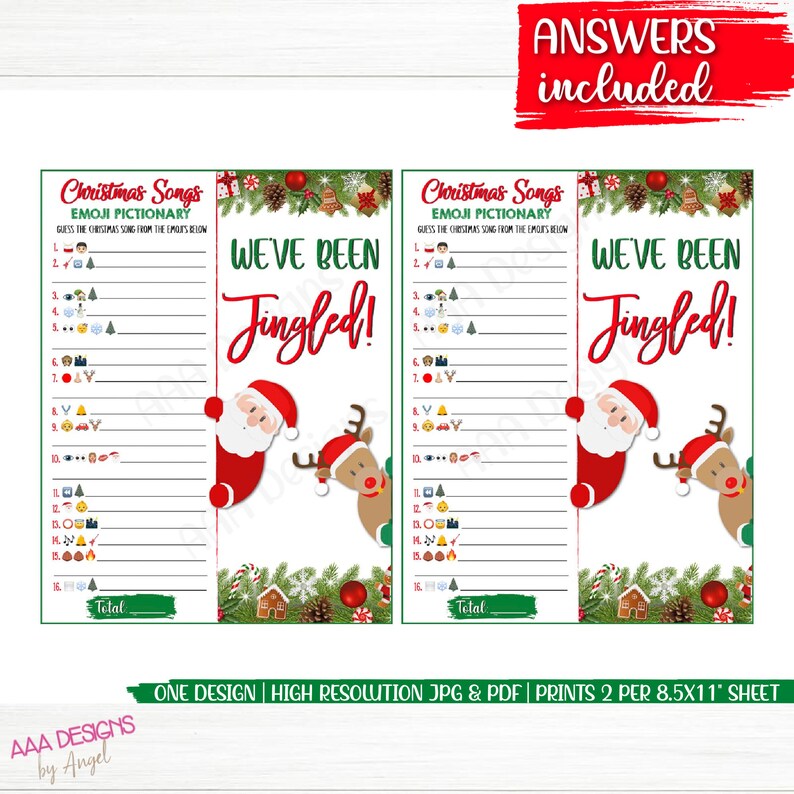 Christmas Emoji Game Printable Christmas Games Emoji - Etsy