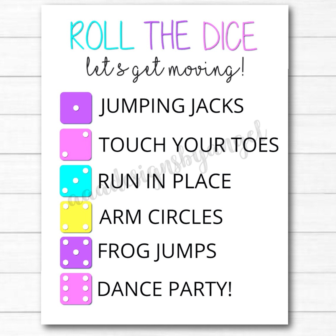 Printable Dice Game Instructions