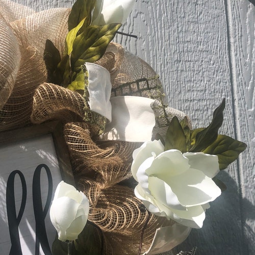 Hey shops y'all Sign mesh wreath, Front door wreath, greeting wreath, Hey Y'all sign, Non Holiday wreath