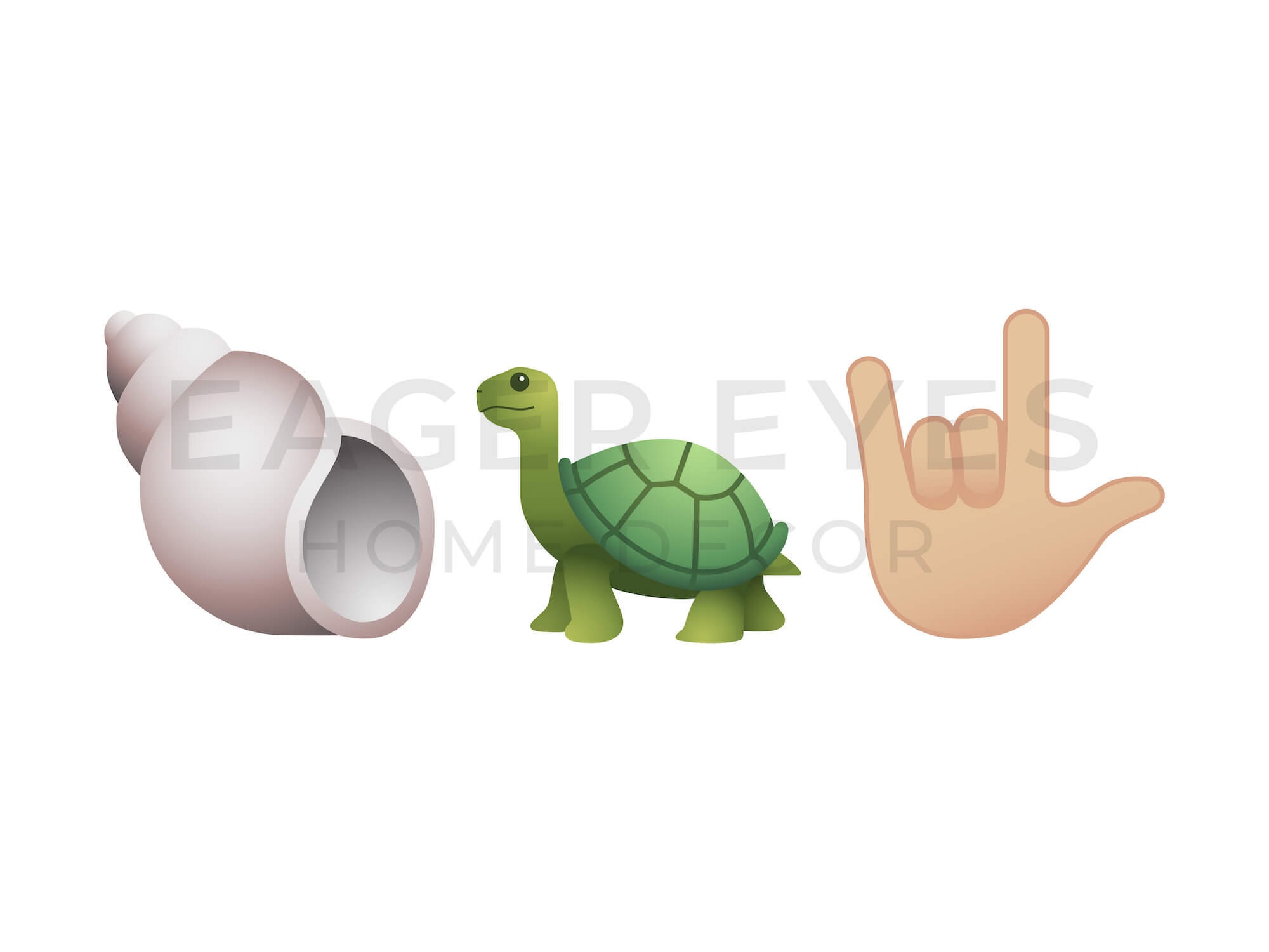 Emoji Art Print Seashell Emoji Print Turtle Emoji Print Etsy