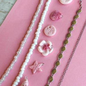 Polymer Clay Beach Charms Set: Seashells, Sand Dollar & More