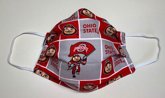 Ohio State Face Mask Block Print 100% Cotton 2-Layer Mask | Etsy