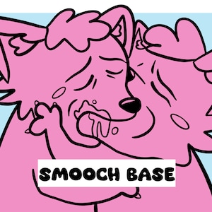 Smooch Kiss Couples Furry Fursuit Lineart Base P2U
