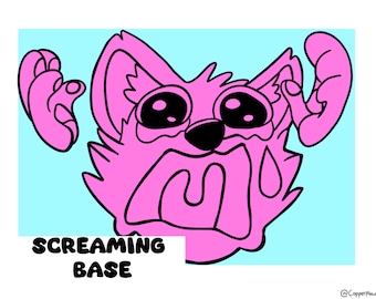 Screaming Meme Furry Lineart Base P2U
