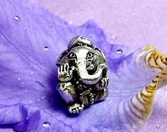Yugen "Ganesh" - "With Ganesha's blessings, find joy and prosperity" - Silver charm bead  for bangle and snake bracelets