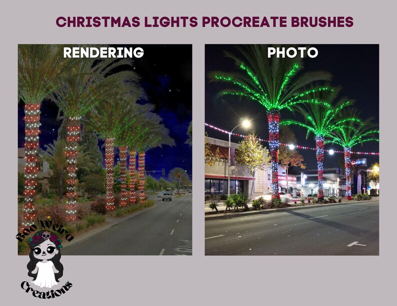 12 Procreate Brushes Christmas Lights Collection Intricately Designed