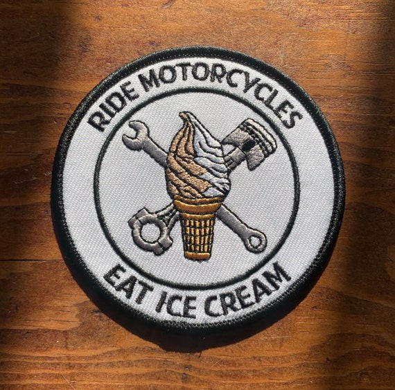 Ride Motorcycles Eat Ice Cream Patch / Iron on Patch / 3 - Etsy