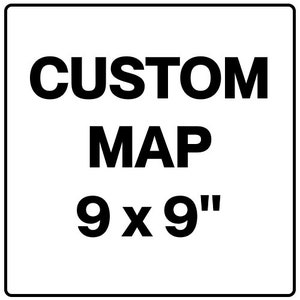 Mapa Personalizado - Mapa Personalizado - Gravado em Madeira - 9x9" - Mapa Gravado em Madeira