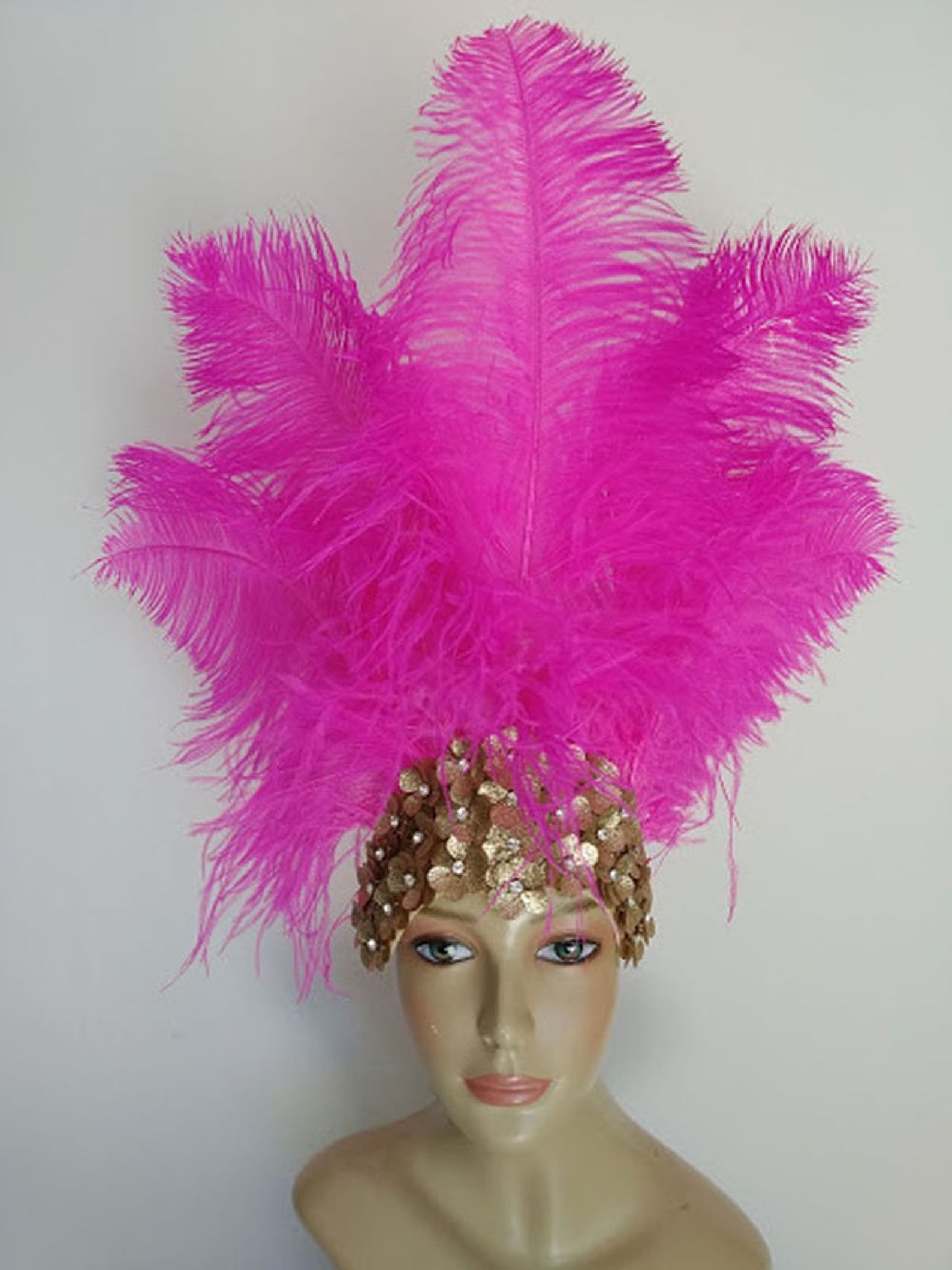 Ostrich Feathers Headdress Headpiece Showgirl Samba Carnival | Etsy
