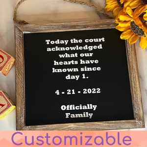 Adoption Chalkboard Sign - Adoption Sign - Officially Family - Customized Adoption Sign