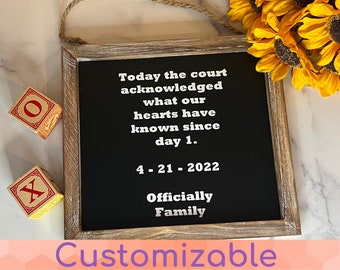 Adoption Chalkboard Sign - Adoption Sign - Officially Family - Customized Adoption Sign