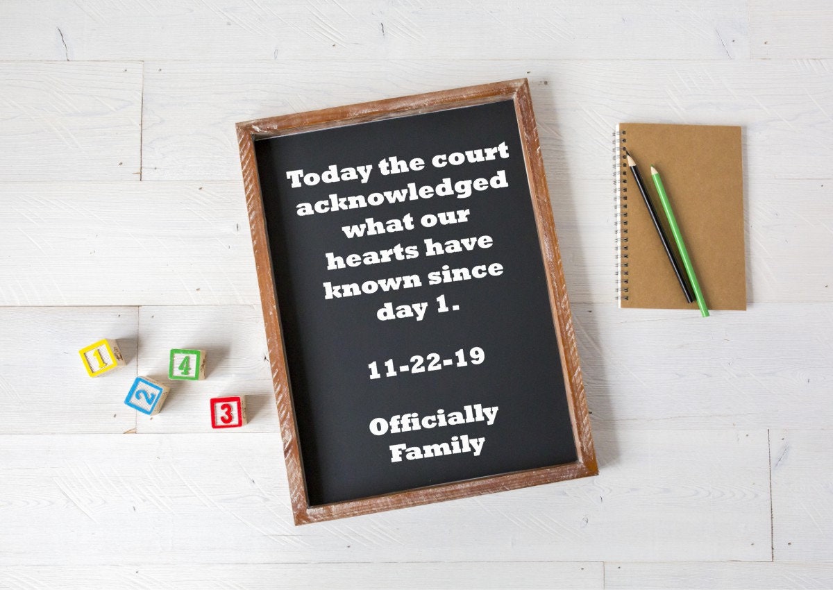 Adoption Chalkboard Sign Adoption Sign Officially Family | Etsy