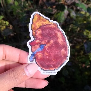 Anatomical Kidney Cross Stitch Clear Sticker/Decal; For Laptop/Water bottle/Car; Gift for Doctor/Nurse/Scientist; Fun Stationary