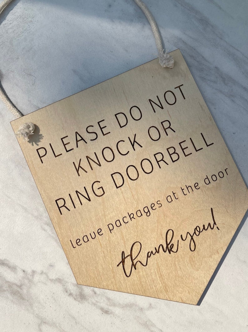 Please Do Not Knock or Ring Doorbell Sign Delivery Sign for Etsy