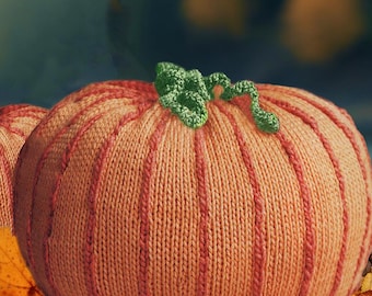Halloween Stuffed Pumpkins 31" | Easy Knitting Pattern Fall Decor | Giant Porch Pumpkin | PDF Download
