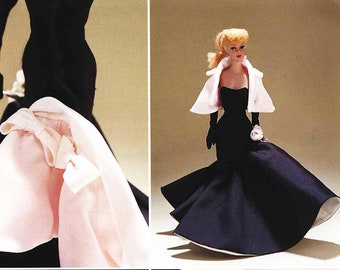 11.5 Inch Doll Clothes, STUNNING Evening Dress & Capelet | Vintage Japanese Sewing Pattern For Fashion Dolls Instant PDF Download