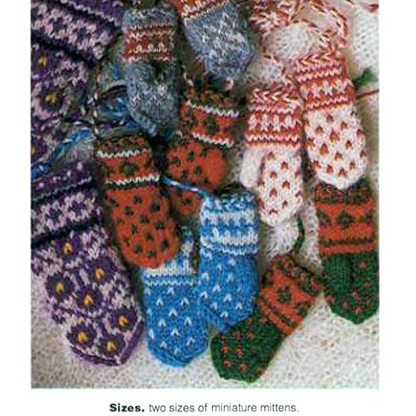 Miniature Mittens Knitting Pattern PDF Download. Colorwork Knitting Mini Patterns 6 Designs Latvian Style.