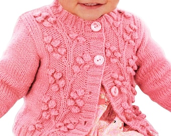 Lovely Girl Cardigan 0 mo-7 yrs | DK Yarn Knitting Pattern PDF Download