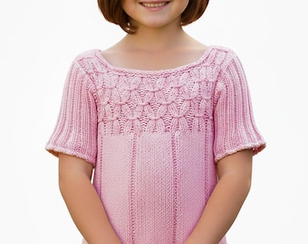 Easy Knitting Pattern Smoked Dress Girl 2-10 yrs. | Girlish Spring Summer Dress | Instant PDF Download