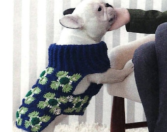 French Bulldog Sweater Granny Square Pattern & Mom's Bag | Dog Sweater Simple Crochet Pattern Instant PDF Download