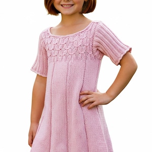 Einfache Strickanleitung Rauchen Kleid Mädchen 2-10J. | Mädchenhaftes Frühlings-Sommerkleid | Sofort PDF Download