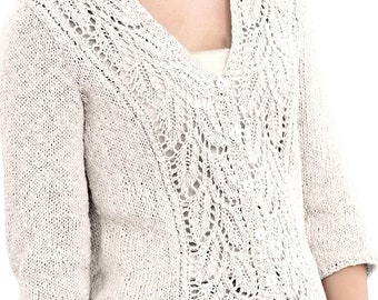 Lace Openwork Cardigan Knitting Pattern – Vintage Style (PDF) - Etsy