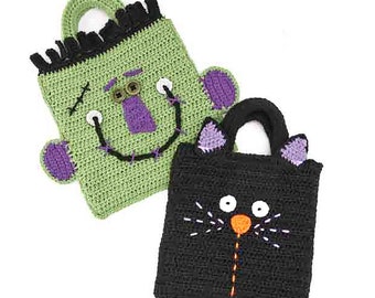 Patrón de ganchillo para bolsas de Halloween para pedir dulces / Regalo de Halloween fácil de hacer / Decoración de Halloween / Descarga digital instantánea en PDF