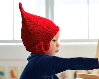 Scandi Elf Hat | Knitting Pattern Kids & Adults Sizes | Winter Forest Pixie Hat | Vintage Instant PDF Download