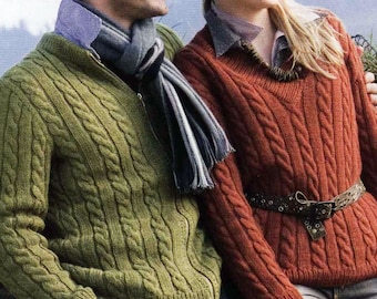 Fisherman Cable Knit Cardigan & Sweater | Men's Jumper Zip | Women's V Neck Sweater
