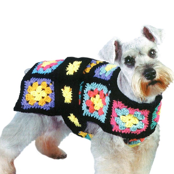Small Dog Coat Pattern Granny Square | Easy Crochet Pattern Small Dog Sweater PDF Pattern Instant Download