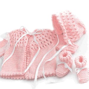 Easy Knitting Pattern Newborn Girl Coming Home Outfit | DIY Baby Shower Gift | PDF Pattern Instant Download