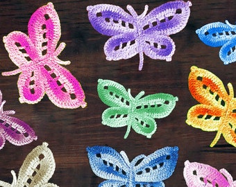 PDF Pattern Crochet Butterflies. Decorative Butterfly Applique Crochet Pattern Instant Download.