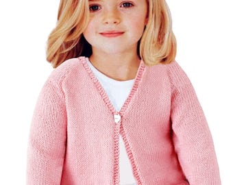 Little Girl Cardigan, Easy Knitting Pattern DK Yarn | Lovely Bolero Shrug 2 to 6 yrs | PDF Download