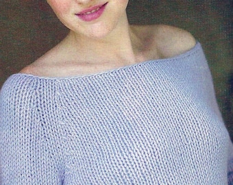 Women's Boatneck Top | Knitting Pattern | Chunky off